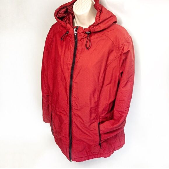 Eddie Bauer Red Windbreaker Winter Jacket Sz L - Picture 3 of 12
